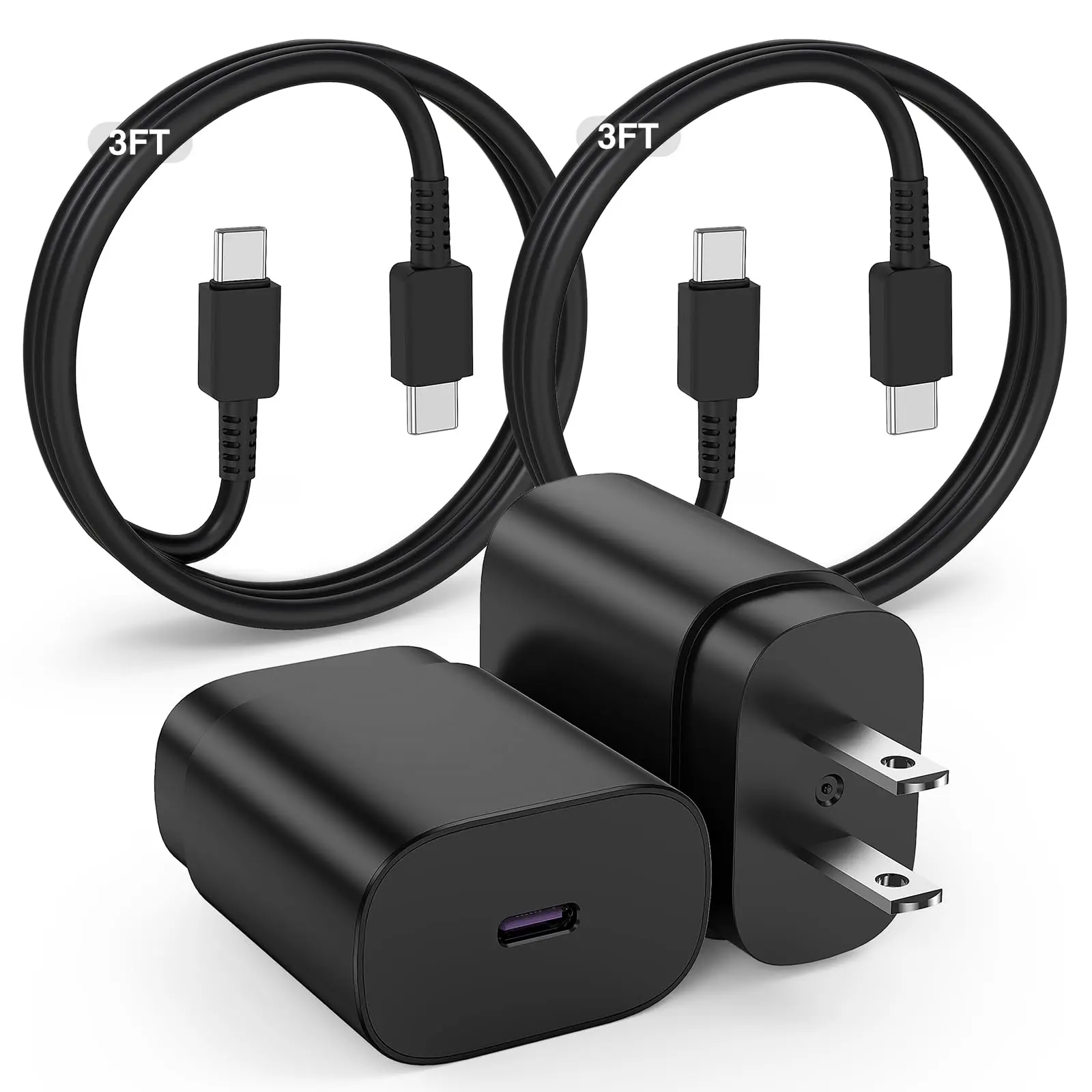 for Samsung Galaxy Super Fast Charging Cord 3FT, 25W Type C Phone Charger | Android Charger Block 2Pack& 3ft USBC Cable for Samsung Galaxy S26 S25 S24 S23 S22 S21 S20 S10 S9 S8 Plus/Ultra/FE Note20/10