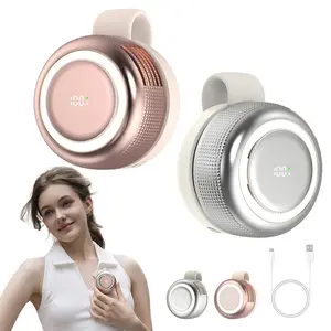 Portable Clip On Fan 2000mAh Rechargeable, Turbo Blades Strong Wind Low Noise Low Power, 360° Adjustable Airflow, 3 Color 3 Brightness Night Light, Digital Display, Memory Silicone Secure Clip, Personal Cooling Fan for Outdoor Travel Office Home