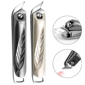 Single Slanted Leaf Pattern Nail Clipper, Stainless Steel Manicure Scissors, Creative Nail Clippers for Women, Easy Carry Nail Tool