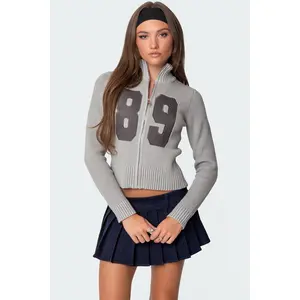 89 High Neck Zip Up Cardigan 89 High Neck Zip Up Cardigan