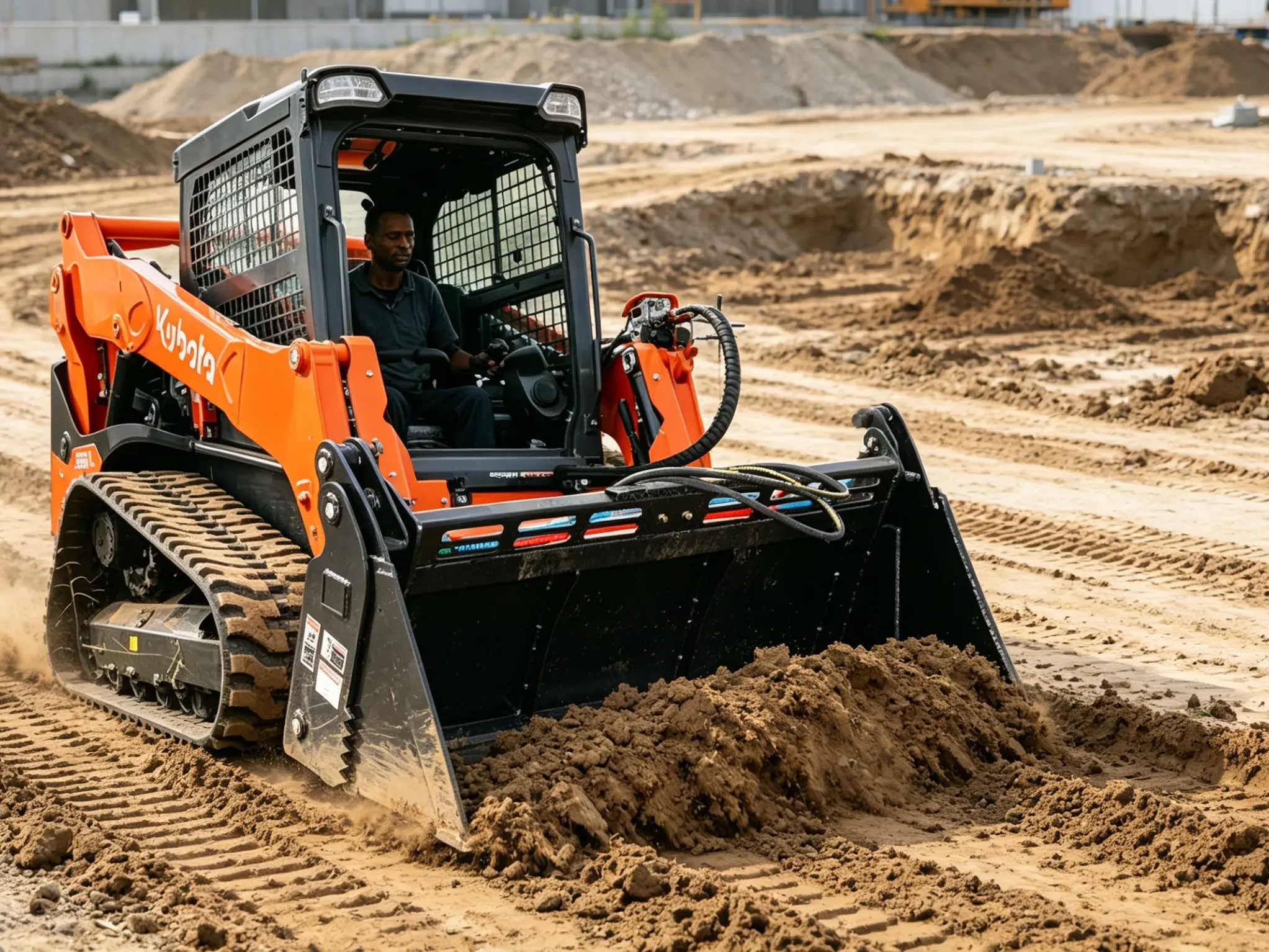 72-in High-Tensile Steel 4-in-1 Skid Steer Bucket Attachment, Heavy-Duty Bolt-On Front Cutting Edge, 2 Powerful Cylinders, 84.9x32.1x32.7in, Use as Grapple, All Prices Include Shipping (For Skid Steer Digging, Dumping), 84.9 X 32.1 X 32.7In, All Price Inc