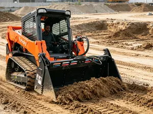 72" 4 in 1 Skid Steer Bucket | Heavy Duty Multi Purpose Attachment for Digging & Dozing