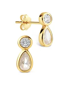 Phyllis Pear Halo Studs