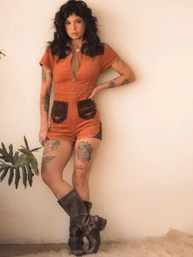 Sierra Cotton Corduroy Desert Embroidered Playsuit