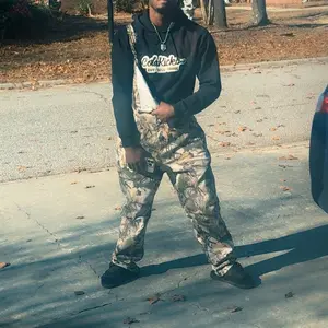 Yuanbang Stretchy Men's Camo Overalls Denim Spring Hunting Bib Turkey Season Gear Outdoor Workwear Fashion Pattern Coveralls Y2k Menswear Daily Outfits Camouflage Romper Country Stuff Clothes Adjustable Straps Jumpsuit Casual Pants Valentine's Gifts