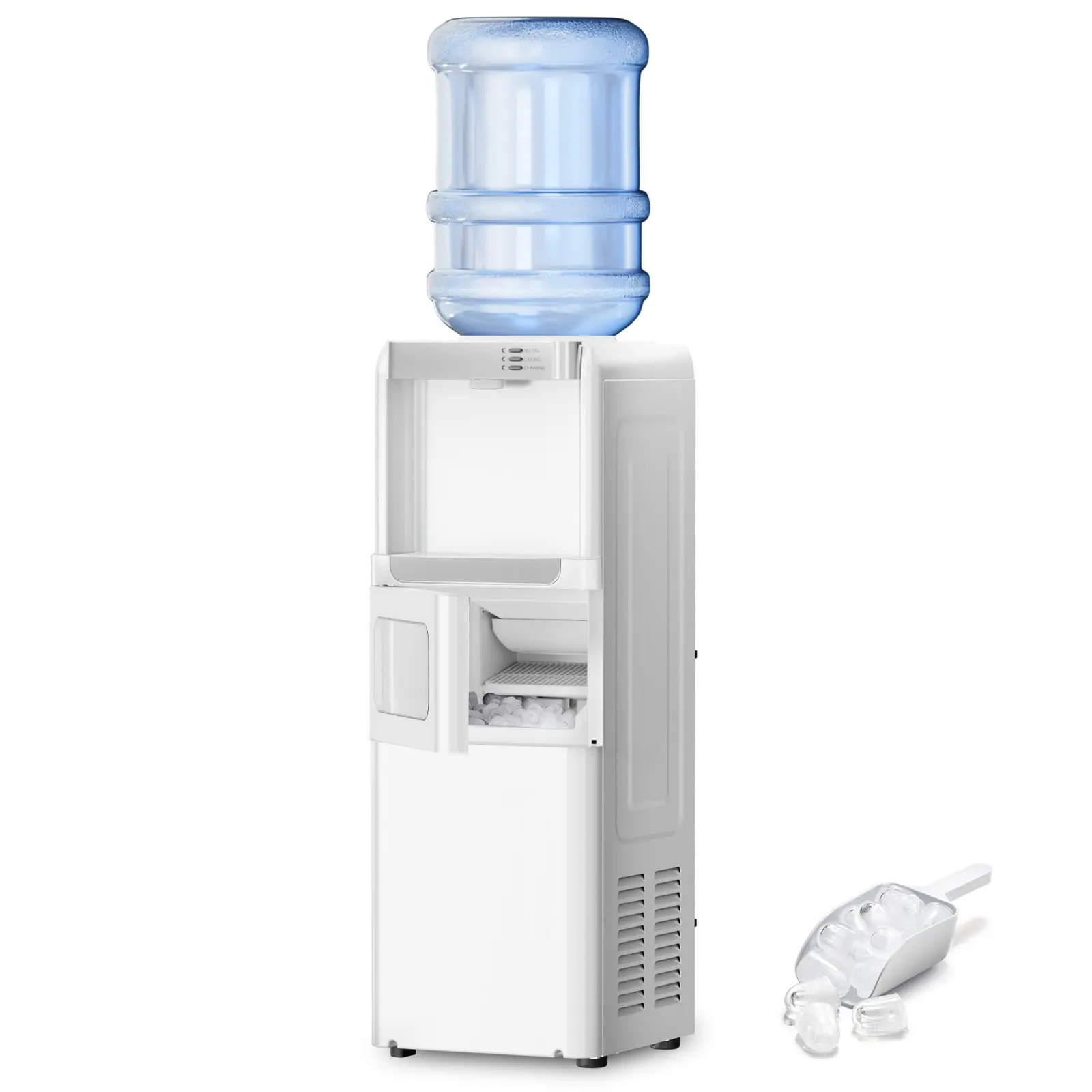 Antarctic Star 3-in-1 Water Cooler & Dispenser with Built-in Ice Maker, 3-5 Gal Bottle Compatibility, Child Safety Lock, White, Large Barrel Water Coolers & Dispensers Antarctic Star 3-in-1 Water Cooler & Dispenser with Built-in Ice Maker, 3-5 Gal Bottle Compatibility, Child Safety Lock, White, Large Barrel Water Coolers & Dispensers