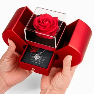 Eternal Rose Necklace Jewelry Box – Romantic Gift for Her | Valentine’s, Christmas & Mother’s Day Surprise