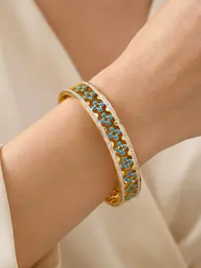 Elegant Rhinestone Flower Bracelet, Vintage Palace Style Jewelry, Perfect Gift for Women and Girls, Birthday Anniversary Valentine's Day, Jewelry Gifts, Rhinestone Decorated Bangle