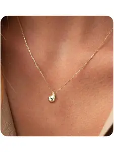 Women Necklace Gold Silver Gold Plated Waterdrop/Teardrop Pendant Necklaces for Women Girls Jewellery Gifts, 40+5cm