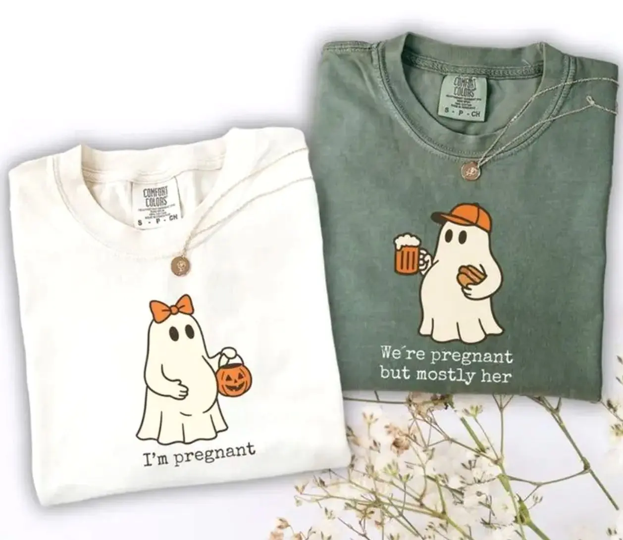 Custom Halloween Pregnancy Shirt, Funny Baby Announcement Comfort Colors Tee