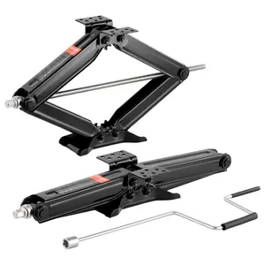 fathersdaygift VEVOR 9000 lbs RV Scissor Jacks, 4-23.4 in RV Stabilizer Leveling Scissor Jacks, Set of 2, Heavy Duty Stabilizer Jack with Crank Handle, Socket and Bubble Levels, Not Easily Bent or Deformed