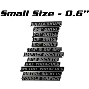 ColKy Designs - Small 0.6" - 12 Pack Magnetic Toolbox Label Badges – Automotive & Mechanic Tools Set – High Quality 3D Printed Label Badges and Emblems for Metal Cabinets, Drawers, Tool Chests, Decor Plastic Gift