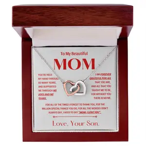 Interlocking Hearts Necklace for Mom - Perfect Gift for Birthday or Christmas - IH06