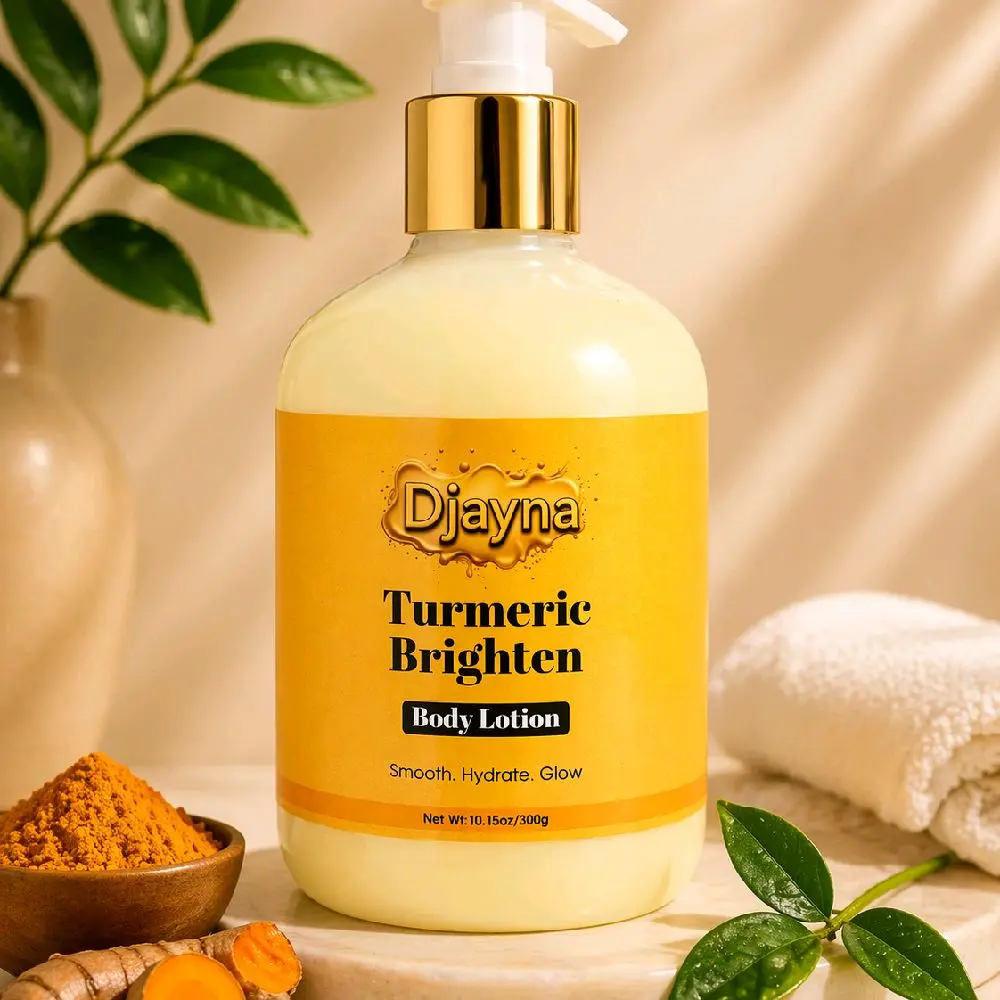 Djayna Turmeric Brighten Body Lotion - Smooth Hydrate Glow Formula for Radiant Skin 10.16oz/300g