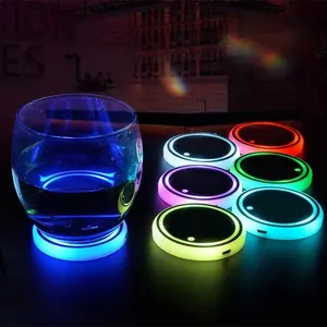 LED Light-up Coaster Solar & USB Charging Non-slip