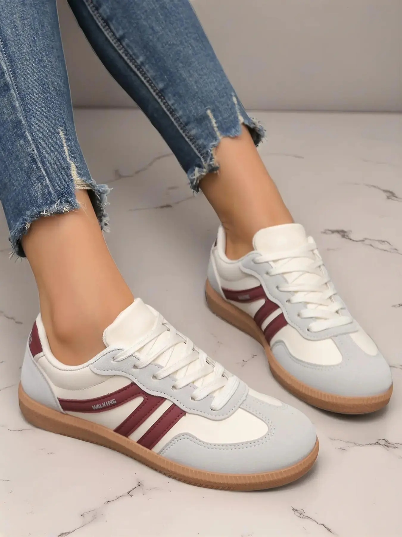 Women's Casual Sports Shoes, Versatile Everyday Colorblock Casual Athletic Sneakers, Comfortable and Durable Design, Ideal for Various Activities, Perfect for Active Lifestyle