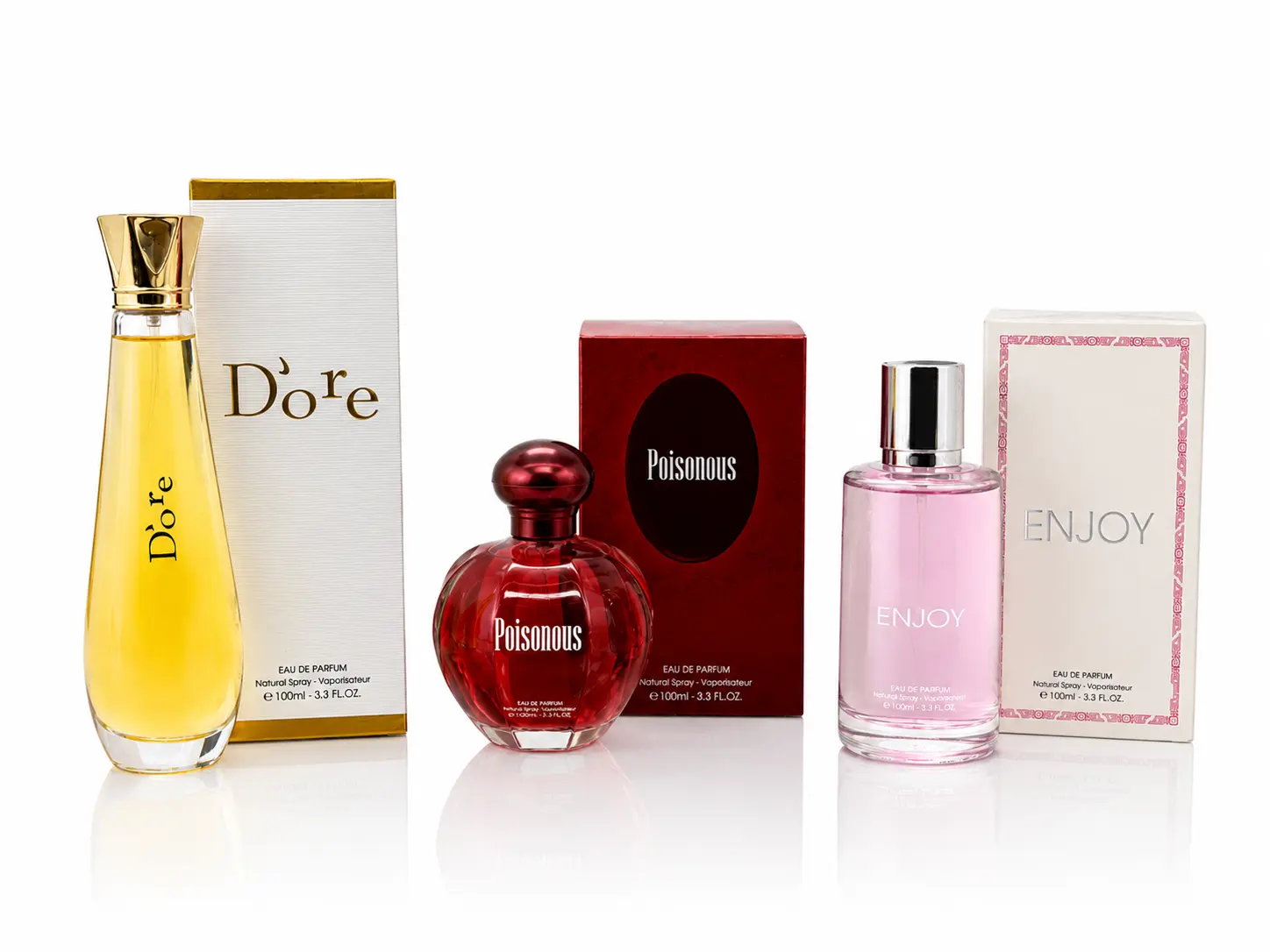 3 Piece Luxury Eau De Parfum Gift Set for Women – D’ore, Poisonous & Enjoy Fragrance Collection – 100ml Each