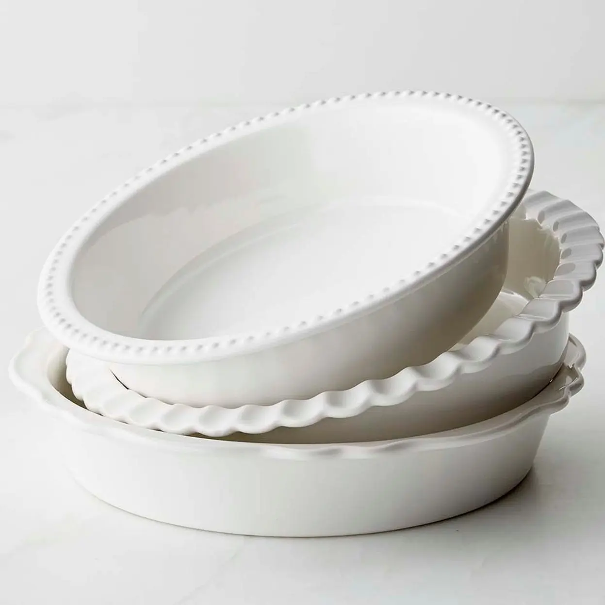 Williams Sonoma Ceramic Stoneware Pie Dish Set of 3 - Baking Kitchenware for Pie Making, Bake