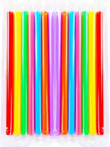 Green Direct Disposable Boba Tea Straws - Pack of 100, Individually Wrapped Plastic Straws for Smoothies and Milkshakes - Colorful, Drinkware cups cup holiday time