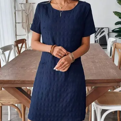 time and tru women's dresses Crinkle Maxi Dress with Short Sleeves, Sizes XS-XXXL while the relaxed midi length creates a flattering Time and Tru Women's Crewneck