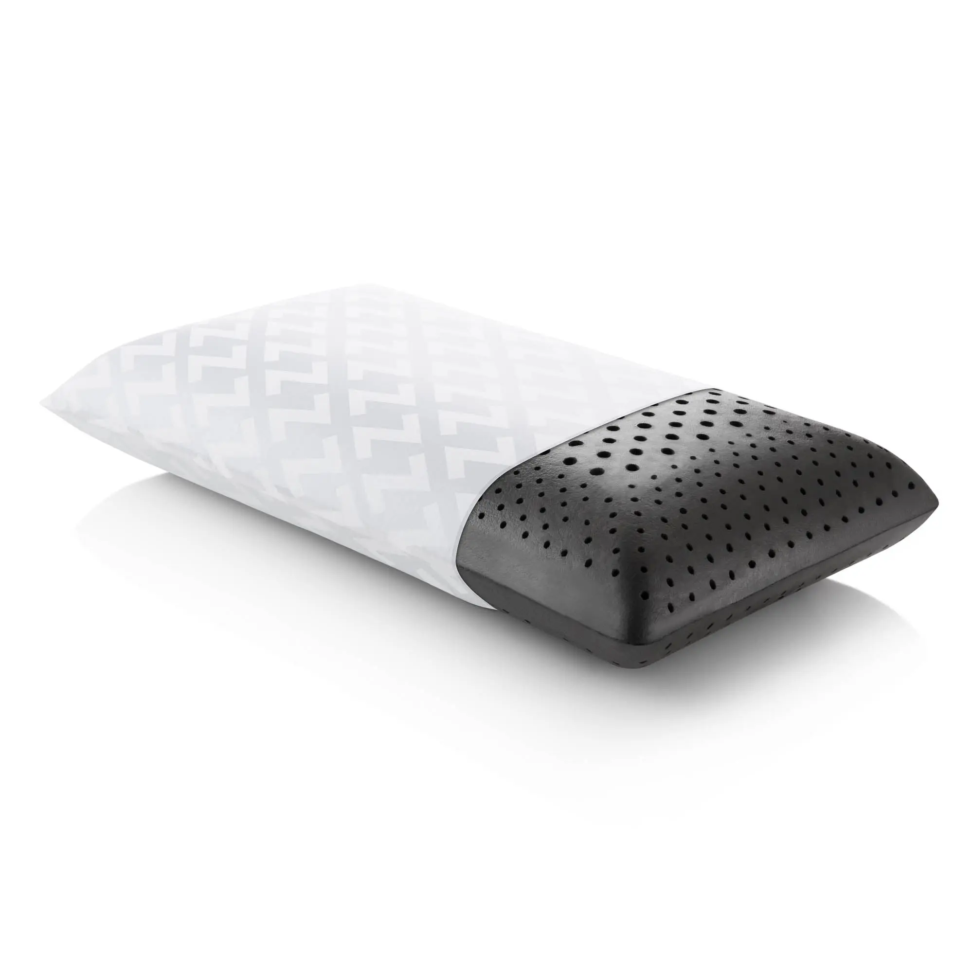 Zoned Dough® Bamboo Charcoal Single Pillow with Temperature Regulation, Hole Pattern, Humidity Control, and Sleep Support