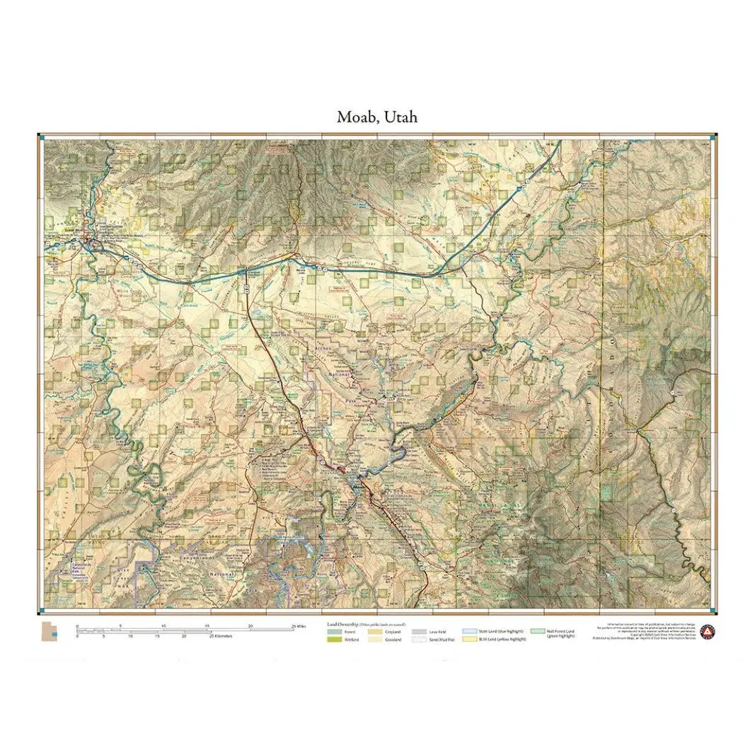 Moab, Utah Aerial Wall Map