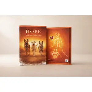 Hope Dog Rescue Hardcover Journal — “HOPE hold on, pain ends.”