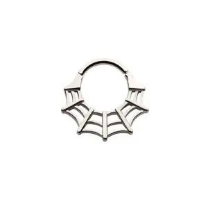 Spider Web Hinged Segment Ring - Stainless Steel