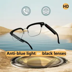 Blackview Smart Wireless Audio Glasses with Anti-Blue Light Lenses for Office, Outdoor, Sports Driving, Unisex Smart Glasses for Men and Women, Music Playback, Hands-Free Calling, Clear Frame.