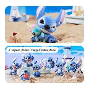 Disney Lilo & Stitch Stitch Flocked Plush Blind Box Figure,Mystery Anime Collectible for Fans, Kawaii Desk Decor,Height 2.75"-4.72",Holiday Gift