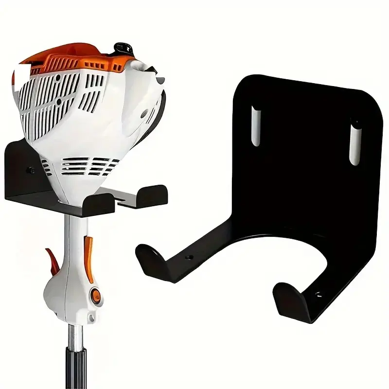 Heavy-Duty Steel Lawn Mower Wall Mount Organizer, Tool Hooks, Tool Storage, Space-Saving Design, Easy Install for Garage, Shed, Outdoor Use, Yard Tool Rack