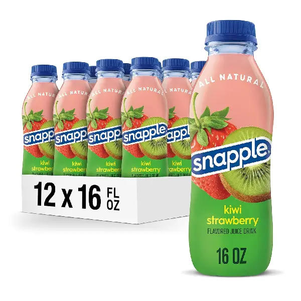 Kiwi Strawberry Juice Drink, 16 Fl Oz Bottles (Pack of 12) – Natural Fruit Juice Beverage with Real Kiwi & Strawberry Flavor, No Artificial Sweeteners or Flavors, Healthy Refreshing Drink, Recycled Plastic Bottles, Contains 3% Real Fruit Juice