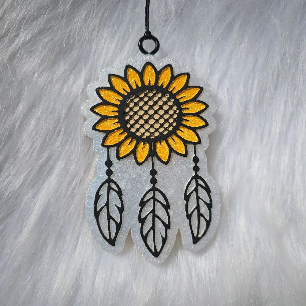 Sunflower with feathers Car Freshie Sunflower with feathers Car Freshie