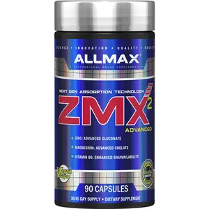 Allmax ZMX2 - Chelated Magnesium, Zinc & Vitamin B6 Supplement - 90 Capsules