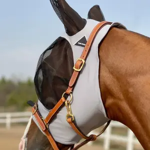 Professional Horse Fly Mask, 2 Counts Elasticity Fly Masks with Ears for Horse, Durable Horsewear Protective Gear for Preventing Mosquitoes from Biting