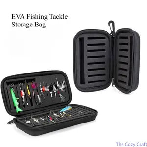 Portable EVA Fishing Tackle Bag and Fly Hook Organizer, Multi-Compartment Bait and Lure Storage Case for Anglers, Durable, Lightweight, Waterproof, Hands-Free, Perfect for Fishing Trips, Outdoor Adventures, Camping, River, Lake, Boat Use
