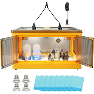 Chick Brooder Box For Chicks, Brooder Box With Feeder And Waterer, Brooder Heater Warms Up To 20 Chicks, Poultry Breeding Box Suitable For Chick Duckling Parrot Lizard (Large)