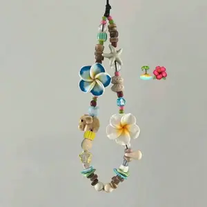 ins Fenghai Island Sweetheart Mobile Phone Chain Lanyard Pendant Camera Beading Pendant ccd Camera Chain Beading Individual beads are random colors, and individual accessories will be different due to different batches.