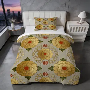 2/3 Pcs Vintage Floral Print Comforter Set, U-Shape Stitched Bedding Set (NO PILLOW INSERT), HD Digital Print Soft All-Season Bed Set for Bedroom & Guest Room, Ideal Home Essential