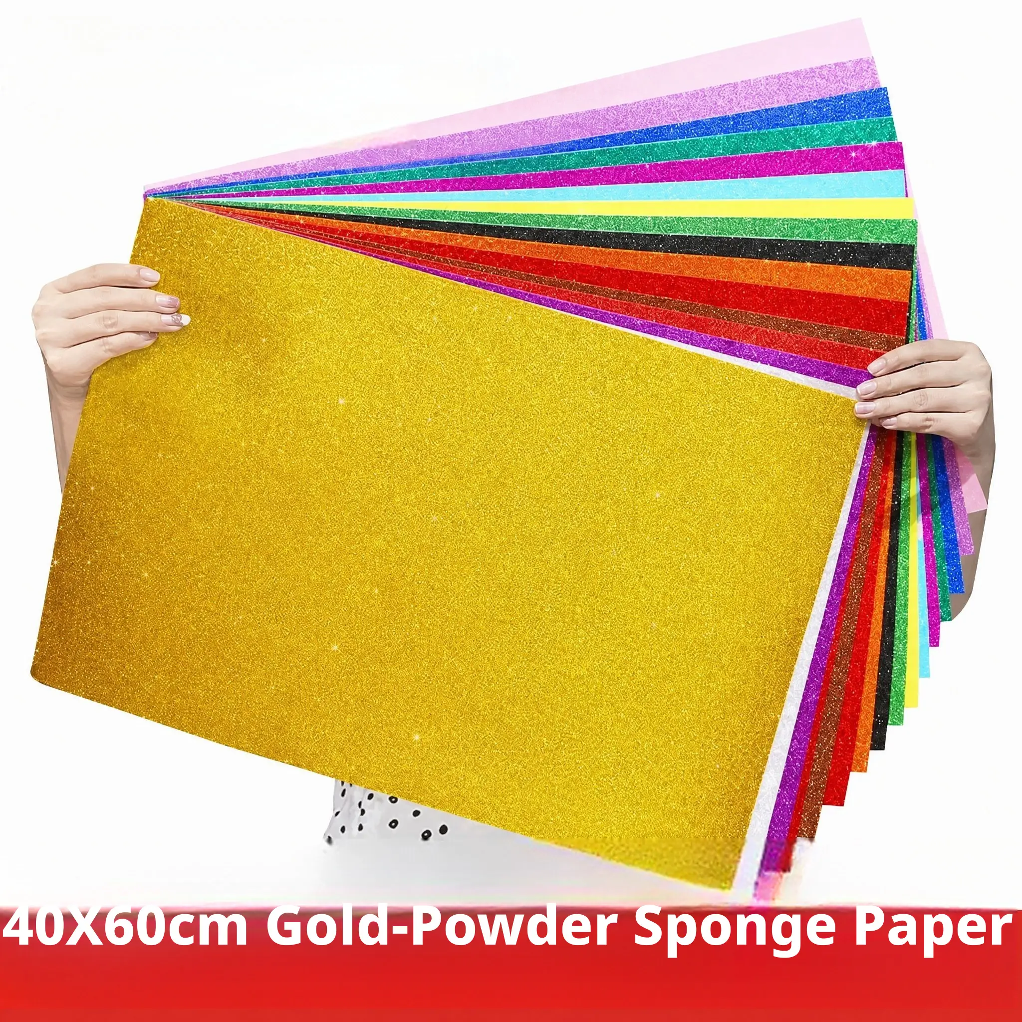 5pcs EVA Foam Paper (CK-E103) - 16 Bright Colors, Shiny Glitter Finish, Embossed Shapes, 40x60cm 3D Paper, Scrapbook Materials with Glue, for Handmade DIY Gift, DIY Craft Projects (Does Not Fade)