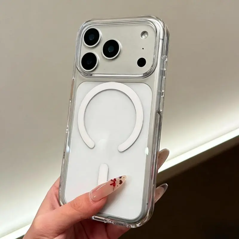 MagSafe Compatible Clear Magnetic Case for iPhone 17 Pro Max - Anti-Yellowing, Military-Grade Shockproof Protection, Slim Bumper Design |   Compatible with iPhone 11/12/13/14/15 Pro/16 Pro Max/17 Pro/17 Air