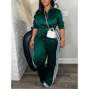 Women's Tracksuit Sweatsuit Matching Set, Casual Long Sleeve Zip Up Jacket & Pants Set for Spring & Fall, Women's Clothes for Daily Wear, Workout Sportswear, Athletic Tracksuit Set Hoodie and Tracksuit Set Halter Neck Tank and Wide-Leg Pants Set
