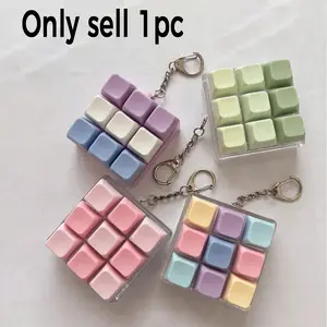 9-Button Cube Stress Relief Toy, Creative Keyboard Keychain, Car Key Ring, Bag Charm, Gothic Y2K Style, Birthday Gift, Party Favor, Holiday Present, Sensory Fidget Keychain