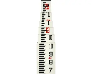 AdirPro Fiberglass Rectangular Leveling Rod 25ft Feet + Inches