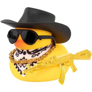 Cowboy Rubber Duck (assembly Required), Cool Cartoon Car Duck Decor, Jeep Duck Shape, Dashboard Ornament, Car Interior Accessory, Creative Gift