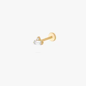 Micro Stacked Baguette Flatback Stud