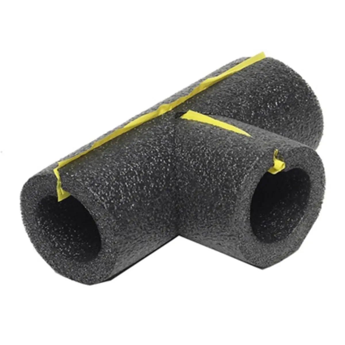 Thermwell Tee Connector Insulation for 3/4 in Copper Pipe, Slip-On Self-Sealing Closed-Cell Polyethylene Foam Cover, 1/2 in Wall Thickness, Grey, Fits 0.75 in Pipes, 3/4 Inch Copper Pipe