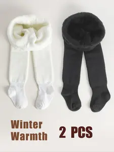 Women's Winter Warm Fleece Lined Leggings, Casual Plain Color, Perfect for Sports & Daily Wear, Pack of 2, Comfortable & Stylish
