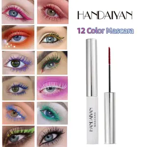 HANDAIYAN 12 Color Mascara - Long Lasting Waterproof Makeup No Smudge Thick Curling Cosmetic for Eye Lashes Flawless Pack