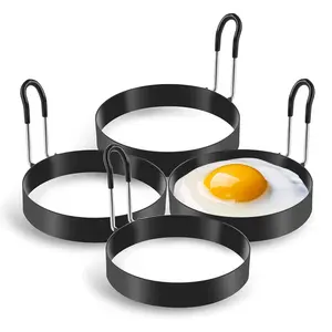 Non-Stick Steel Egg Ring & Hamburger Patty Mold, Easy Egg & Pancake Frying Tool, Kitchen Gadget for Home Kitchen & Restaurant